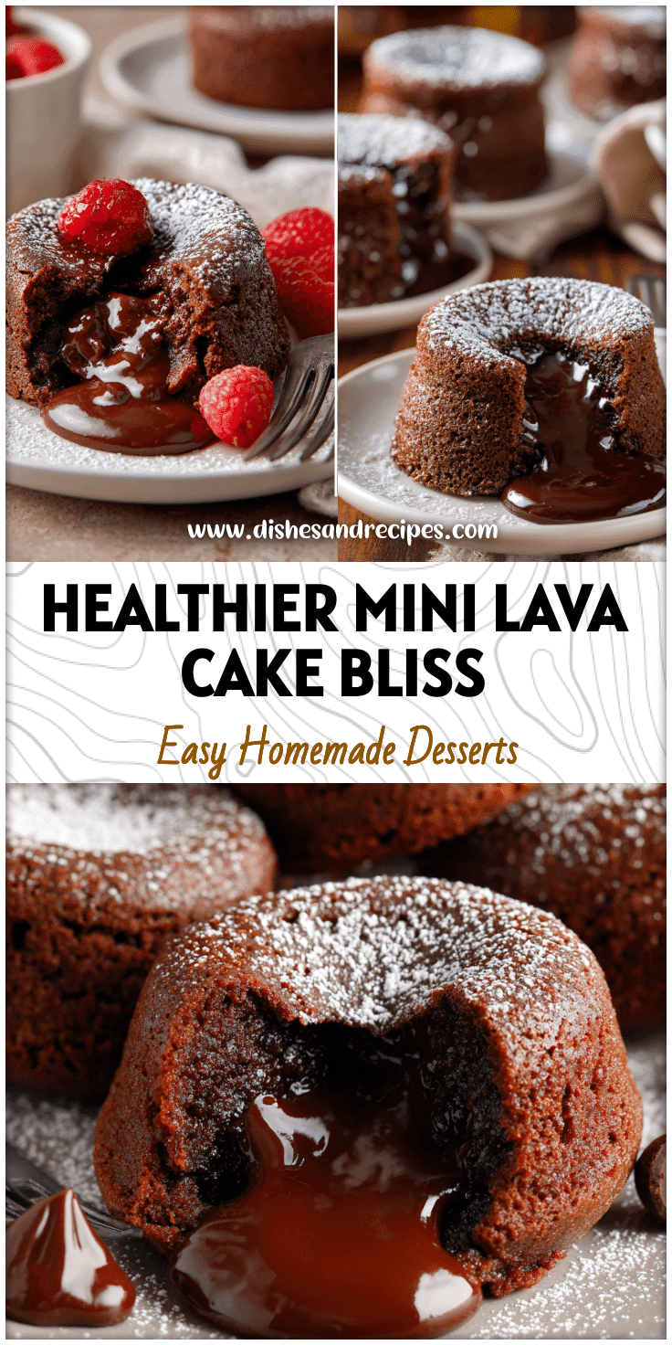 A plate of Mini Lava Cakes with molten chocolate centers showing rich Individual Lava Cakes styled like Broma Bakery Lava Cake.